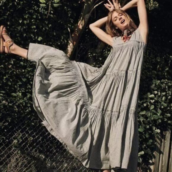 Anthropologie Urvashi Kaur Meera Tiered Maxi Dress - Picture 1 of 7